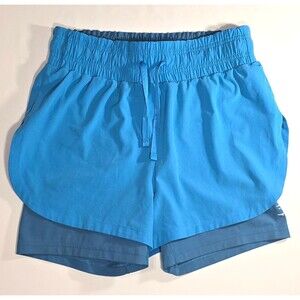 Gymshark Women's Running workout 2 in 1 Shorts Electric Blue Lined Size Small BQ